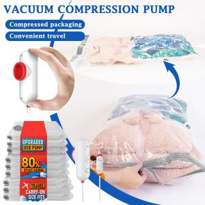 Lightweight travel vacuum bag with USB electric suction pump,Travel Compressed Organizer Bag,Vacuum Storage Bags For Clothes 8pc