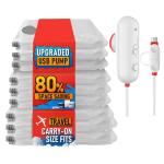 Lightweight travel vacuum bag with USB electric suction pump,Travel Compressed Organizer Bag,Vacuum Storage Bags For Clothes 8pc