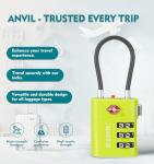 ANVIL TSA Approved Luggage Locks – High Security TSA008 Combination Travel Locks with Inspection Indicator for Suitcases and Backpacks. (2, Grass Green)
