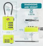 ANVIL TSA Approved Luggage Locks – High Security TSA008 Combination Travel Locks with Inspection Indicator for Suitcases and Backpacks. (2, Grass Green)
