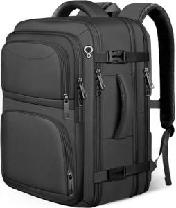 Fxcelets Travel Backpack for Men, Expandable Carry on Backpack, TSA 17.3 inch Laptop Bag Flight Approved, Lightweight Business Luggage Bag, Travel Gifts for Men Women, Black