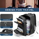 Fxcelets Travel Backpack for Men, Expandable Carry on Backpack, TSA 17.3 inch Laptop Bag Flight Approved, Lightweight Business Luggage Bag, Travel Gifts for Men Women, Black