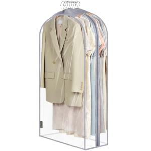 BALEINE 40'' Clear Garment Bags for Hanging Clothes, 10.5'' Wide PEVA Suit Bag for Closet Clothes Dresses Coat (Clear, 1PK)