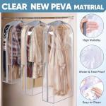 BALEINE 40'' Clear Garment Bags for Hanging Clothes, 10.5'' Wide PEVA Suit Bag for Closet Clothes Dresses Coat (Clear, 1PK)