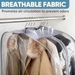 BALEINE 40'' Clear Garment Bags for Hanging Clothes, 10.5'' Wide PEVA Suit Bag for Closet Clothes Dresses Coat (Clear, 1PK)