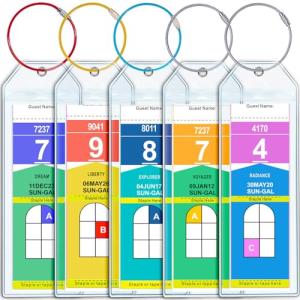 Cruise Luggage Tag Holder for Royal Caribbean & Celebrity 5 Pack, Cruise Ship Essentials 2025 Waterproof, Cruise Must Haves Durable