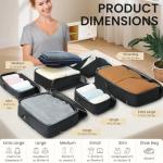 BAGAIL 4 Set/6 Set/8 Set Compression Packing Cubes Travel Accessories Expandable Packing Organizers(Black HalfMesh 6 Set)