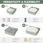 BAGAIL 9 Set Packing Cubes Luggage Packing Organizers for Travel Accessories (Matcha Green)