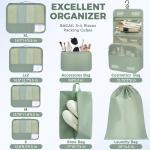 BAGAIL 9 Set Packing Cubes Luggage Packing Organizers for Travel Accessories (Matcha Green)