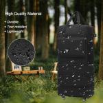 Foldable Duffel Bag, Large Expandable Rolling Travel Duffle Bag with Wheels Waterproof Collapsible Carry on Luggage for Women Men Duffel Bag with Wheels and Handle-Black