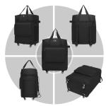 Foldable Duffel Bag, Large Expandable Rolling Travel Duffle Bag with Wheels Waterproof Collapsible Carry on Luggage for Women Men Duffel Bag with Wheels and Handle-Black
