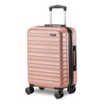 Amazon Basics 21" Hardside Carry-On Luggage, Hardshell Suitcase With Wheels, Expandable For Up to 25% More Space, With Scratch-Resistant Surface, Four Multi-directional Wheels, Rose Gold