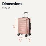 Amazon Basics 21" Hardside Carry-On Luggage, Hardshell Suitcase With Wheels, Expandable For Up to 25% More Space, With Scratch-Resistant Surface, Four Multi-directional Wheels, Rose Gold