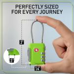 Untethered TSA Luggage Locks (3 Pack) – Resettable 3-Digit Combination TSA Approved Travel Padlocks for Suitcases, Backpacks, Gym Bags & Checked Baggage (3 Pack | Green)