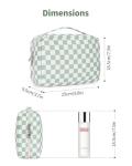 Narwey Small Hanging Travel Toiletry Bag for Women, Travel Bag for Toiletries, Checkered Makeup Bag Organizer Cosmetic Bags Make Up Bags for Girls (Mint Green Checkerboard)