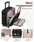 MATEIN Underseat Carry On Luggage with 4 Spinner Wheels, 16 Inch Rolling Laptop Bag Women, Wheeled Briefcase 18x14x8 Personal Item Travel Bag, Small Airline Approved Roller Computer Suitcase for Work