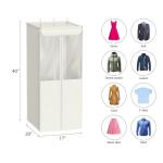 Univivi Cotton Garment bags for Hanging Clothes, 40" Large Hanging Garment Bags for Closet Storage with See-Through Mesh Window, Breathable Garment Bag for Suits, Coats, Jackets