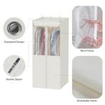 Univivi Cotton Garment bags for Hanging Clothes, 40" Large Hanging Garment Bags for Closet Storage with See-Through Mesh Window, Breathable Garment Bag for Suits, Coats, Jackets