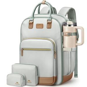 MATEIN 18x14x8 Personal Item Backpack for Spirit Airline, TSA Underseat Carry on Travel Weekender Bags for Women with Detachable Shoe Compartment, Custom-Fit 15.6" Laptop Sleeve & USB C Charging Port