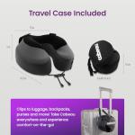 Cabeau Airplane Travel Pillow for Long Flights - Evolution S3 - Supportive Memory Foam with Seat Straps to Secure Your Head and Neck and Provides 360° Support (Steel Grey)