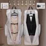 BE SMART Waterproof Foldable Garment Bags for Travel, Large Travel Hanging Bags for Clothes, Wide Carrying on Suit Bag for Men Women, Suit Cover (Black)