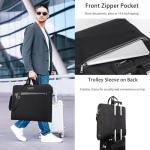 BE SMART Waterproof Foldable Garment Bags for Travel, Large Travel Hanging Bags for Clothes, Wide Carrying on Suit Bag for Men Women, Suit Cover (Black)