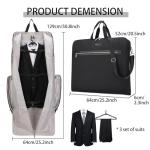 BE SMART Waterproof Foldable Garment Bags for Travel, Large Travel Hanging Bags for Clothes, Wide Carrying on Suit Bag for Men Women, Suit Cover (Black)