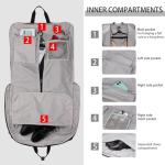 BE SMART Waterproof Foldable Garment Bags for Travel, Large Travel Hanging Bags for Clothes, Wide Carrying on Suit Bag for Men Women, Suit Cover (Black)