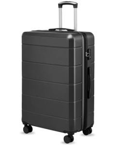 YOETEY 28 Inch Luggage, Expandable Hardside Large Checked Suitcases with Wheels, Black