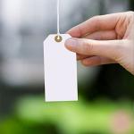 White Tags With String Attached, 200 Pcs Large Marking Paper Hanging Tags With Elastic Rope, Writable Price Blank Gift Tags for All Occasions