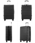 YOETEY 28 Inch Luggage, Expandable Hardside Large Checked Suitcases with Wheels, Black