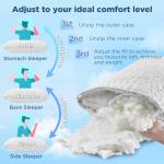 SUPA MODERN Cooling Bed Pillows for Sleeping 1 Pack Small Shredded Memory Foam Pillow Camping Travel Pillow - Compressible Medium Firm, Breathable Cover, ldeal Backpacking Hiking, Airplane and Car