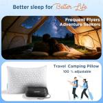 SUPA MODERN Cooling Bed Pillows for Sleeping 1 Pack Small Shredded Memory Foam Pillow Camping Travel Pillow - Compressible Medium Firm, Breathable Cover, ldeal Backpacking Hiking, Airplane and Car