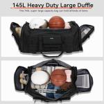 Dcyfus 145L Extra Large Duffle Bag, 38"Heavy Duty Duffle Bag, Duffle Bag for Travel, Baseball Duffel Bag, Gym Duffle Bag, Large Sports Duffle Bag,Sports Equipment Storage Bag with ShoulderStrap(Black)