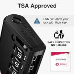 Puroma TSA Approved Luggage Travel Locks with Open Alert Indicator, 4 Digit Combination Resettable Code Zinc Alloy Lock for Suitcase, Backpack, Bag, Toolbox, Locker (2 Pack, Black)