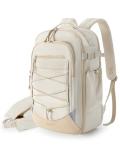 BAGSMART Carry On Travel Backpack, 17 Inch Large Travel backpack Carry On Flight Approved, Anti-theft Personal Item Backpack Travel Bag With Shoe Bag, 30L Water Resistant Casual Daypack, Beige