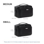 Everfun Compact Toiletry Bag for Men and Women Traveling, Wide Open Shaving Dopp Kit, Water Resistant Makeup Organizer Hygiene Bag with Wet Dry Compartment - Black, Small