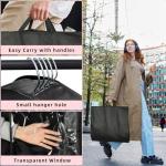 Stykontin Garment Bags for Hanging Clothes and Travel with 4" Gusseted, Suit Cover for Clothes,Coats,Suit,Jackets,Dress,Shirts,Skirt. (Black-50"-3pcs-Double zipper-Non-woven Fabric)