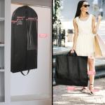 Stykontin Garment Bags for Hanging Clothes and Travel with 4" Gusseted, Suit Cover for Clothes,Coats,Suit,Jackets,Dress,Shirts,Skirt. (Black-50"-3pcs-Double zipper-Non-woven Fabric)