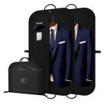 LAZYSEAL 2Pcs Garment Bag for Travel 43-Inch Waterproof Dustproof Suit Luggage Bag Unisex Suit Bag Durable 600D Oxford Fabric 2-in-1 Hanging Suitcase Clothes Storage for Suits, Dresses (Premium)