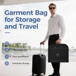 LAZYSEAL 2Pcs Garment Bag for Travel 43-Inch Waterproof Dustproof Suit Luggage Bag Unisex Suit Bag Durable 600D Oxford Fabric 2-in-1 Hanging Suitcase Clothes Storage for Suits, Dresses (Premium)