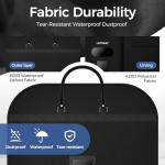 LAZYSEAL 2Pcs Garment Bag for Travel 43-Inch Waterproof Dustproof Suit Luggage Bag Unisex Suit Bag Durable 600D Oxford Fabric 2-in-1 Hanging Suitcase Clothes Storage for Suits, Dresses (Premium)
