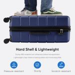 OLIXIS 24 Inch Luggage, Hardside Suitcase with Spinner Wheels, Lightweight ABS Hard Shell Checked Luggage, TSA Approved Lock, Expandable Medium Suitcase for Travel & Business–Blue