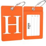 Shacke Luggage Tag Initial – Fully Bendable Tag w/Stainless Steel Loop - Orange (Letter H)