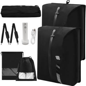 TOLDATLI Vacuum Travel Bags With Pump,Vacuum Seal Bags For Clothing Travel,Ip67 Waterproof Vacuum Bags For Travel,Compression Packing Cubes With Suitcase, Luggage,Backpack (2pcs + Pump+Shoe Bags)