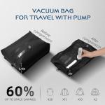 TOLDATLI Vacuum Travel Bags With Pump,Vacuum Seal Bags For Clothing Travel,Ip67 Waterproof Vacuum Bags For Travel,Compression Packing Cubes With Suitcase, Luggage,Backpack (2pcs + Pump+Shoe Bags)