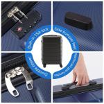 OLIXIS 24 Inch Luggage, Hardside Suitcase with Spinner Wheels, Lightweight ABS Hard Shell Checked Luggage, TSA Approved Lock, Expandable Medium Suitcase for Travel & Business–Blue