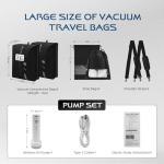 TOLDATLI Vacuum Travel Bags With Pump,Vacuum Seal Bags For Clothing Travel,Ip67 Waterproof Vacuum Bags For Travel,Compression Packing Cubes With Suitcase, Luggage,Backpack (2pcs + Pump+Shoe Bags)