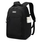 HanTrip Travel Laptop Backpack for Women Men, 18 Inch Large Work Backpack for Commuter College School Book Bags, Water Resistant Backpack with Luggage Strap Water Bottle Pocket Chest Strap, Black