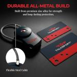 Talonport Keyless Luggage Locks TSA Approved, No Combination Needed, Lifetime Card Keys, Durable Metal Suitcase Lock for Travel Essentials & Checked Bags (4 Pack, Blue)